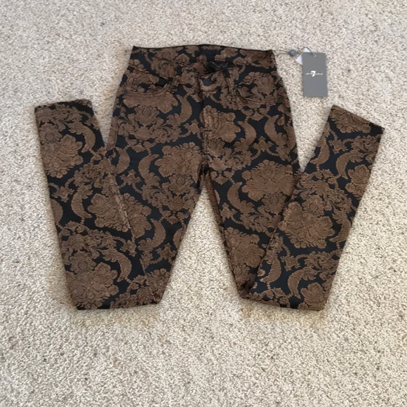 NWT7 for all mankind,THE SKINNY FEATHERED JACQUARD - Picture 5 of 8